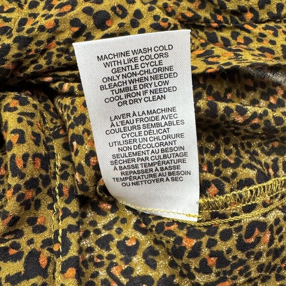 Chelsea & Theodore Cropped Tie-Front Animal/Leopard Print Top Women's Size M - Picture 5 of 5
